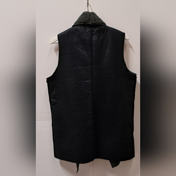 Cherish Women's Open Vest Faux Leather Faux Shearling Winter Jacket Size Large - Picture 5 of 9